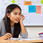 **Prompt 1: The 'Aha!' Moment of Understanding**
    "A young Malay woman, with a clear look of understanding and relief, is seated at a clean, modern desk. Before her, a vibrant, well-organized mind map and a colorful infographic illuminate her face, symbolizing a breakthrough. On the side, a stack of dense, text-heavy reports or scattered numbers appears chaotic and unreadable. The scene conveys the powerful shift from confusion to clarity through visual learning, with a subtle glow around the organized visuals. The background is a bright, inspiring study space. Focus on sharp detail and warm, inviting lighting."